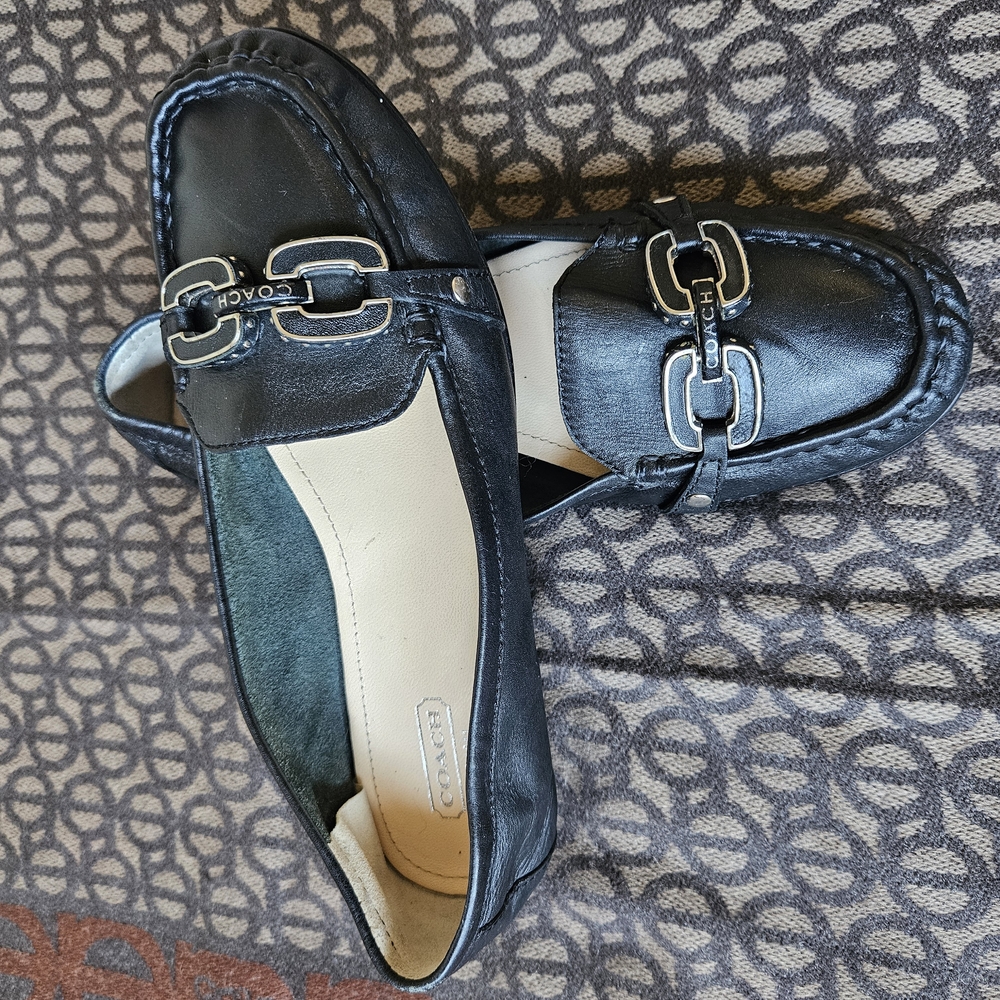 Coach Black Leather Loafers for Women - Picture 5 of 6